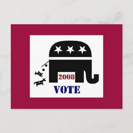 2008年はがきで共和党に票を投じる ポストカード (正面)