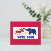 2008年はがきで民主共和党の政治に投票する ポストカード (スタンド正面)
