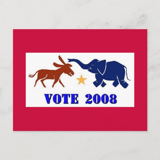 2008年はがきで民主共和党の政治に投票する ポストカード (正面)