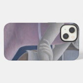 2008年を読んでいる若い女の子 iPhoneケース (裏面横)