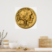 2008年アメリカ水牛金ゴールド金貨ポスター ポスター (キッチン)