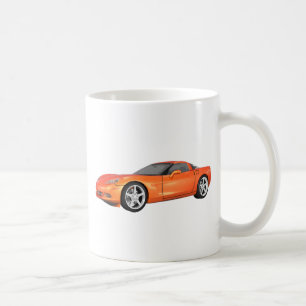 2008年コルベット：スポーツカー：オレンジの仕上げ： コーヒーマグカップ