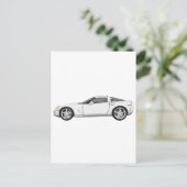 2008年コルベット:スポーツカー:白の仕上げ: ポストカード (スタンド正面)