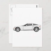 2008年コルベット:スポーツカー:白の仕上げ: ポストカード (正面/裏面)