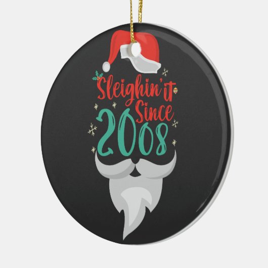 2008年以来のスリインitクリスマス誕生日サンタ セラミックオーナメント (左)