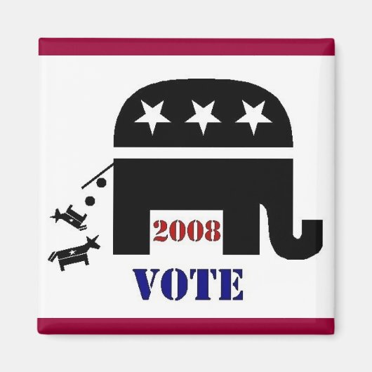 2008年正方形の磁石で共和党を投票 マグネット (正面)