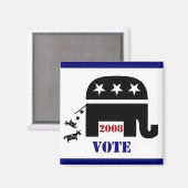 2008年正方形の磁石で共和党を投票 マグネット (正面/裏面)