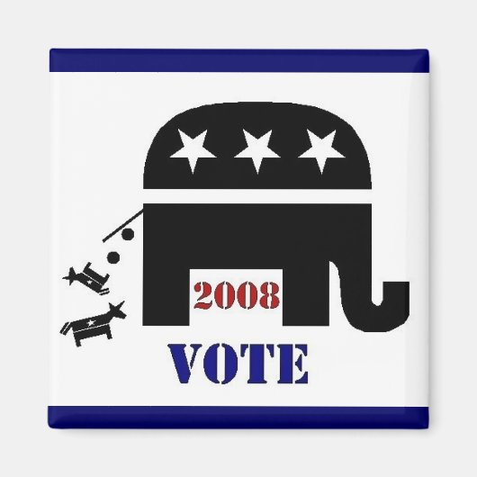 2008年正方形の磁石で共和党を投票 マグネット (正面)