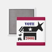 2008年正方形の磁石で民主党員を投票する マグネット (正面/裏面)