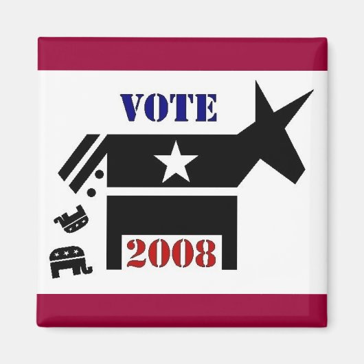 2008年正方形の磁石で民主党員を投票する マグネット (正面)