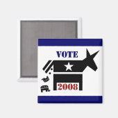 2008年正方形の磁石で民主党員を投票する マグネット (正面/裏面)