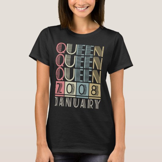 2008年1月生まれの女王 Tシャツ (正面)