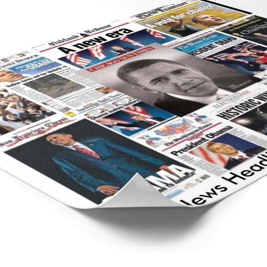 2008年11月5日の新聞フロントページ ポスター (角)