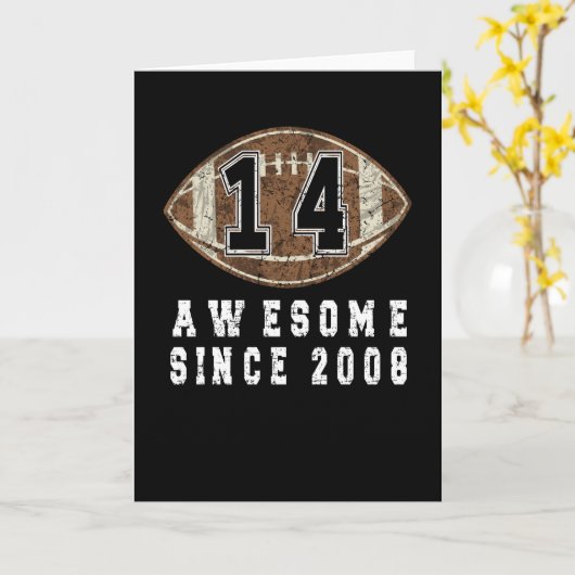 2008年14生まれ誕生日サッカー少年14年 カード (黄色い花)