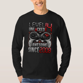 2008年14誕生日以素晴らし降のレベル14のロック解除 Tシャツ