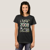 2008年5月生まれの女性のための14歳の誕生日の花 Tシャツ (正面フル)