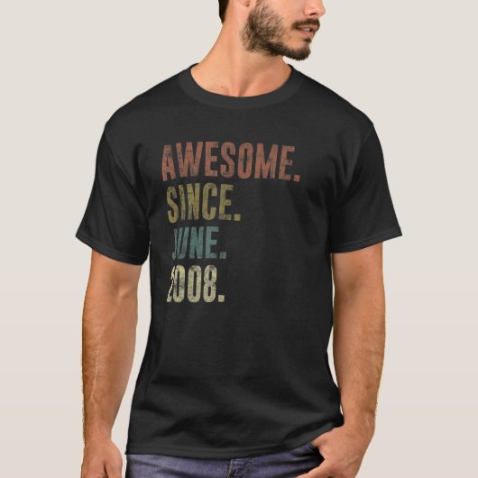 2008年6月以素晴らし降14誕生日ヴィンテージ Tシャツ (正面)