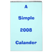 2008年、カランダー、A、シンプル カレンダー (カバー)