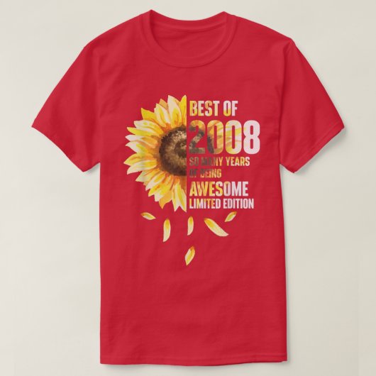2008最高の年のひまわり誕生誕生日年 Tシャツ (デザイン正面)