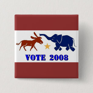 2008正方形ボタンの民主党員の共和党員の投票 缶バッジ