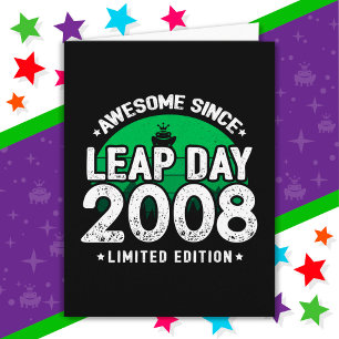 2008素晴らし年閏年日以後2月29誕生日 カード