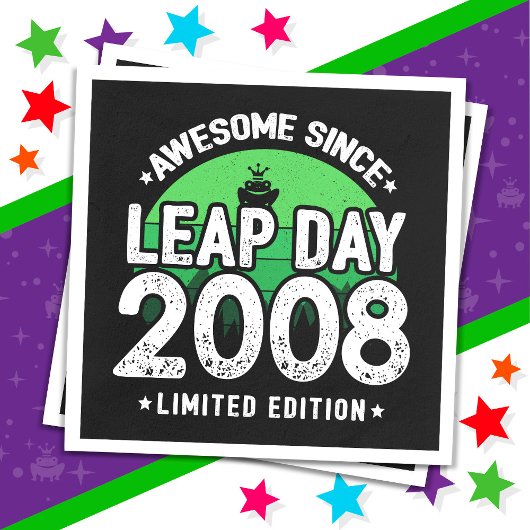 2008素晴らし年閏年日以後2月29誕生日 スタンダードカクテルナプキン