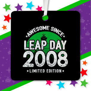 2008素晴らし年閏年日以後2月29誕生日 メタルオーナメント