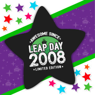 2008素晴らし年閏年日以後2月29誕生日 星シール