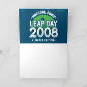 2008素晴らし年閏年日以後2月29誕生日 箔グリーティングカード (内側レイダウン)