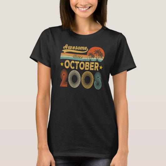 2008素晴らし年10月14日誕生以来 Tシャツ (正面)