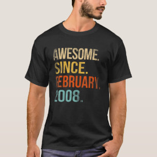 2008素晴らし年2月以降14誕生日14年 Tシャツ