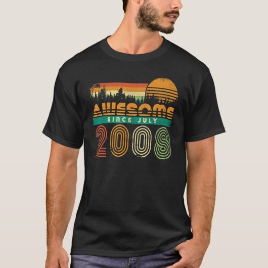 2008素晴らし年7月以来ヴィンテージ誕生日10代の Tシャツ (正面)