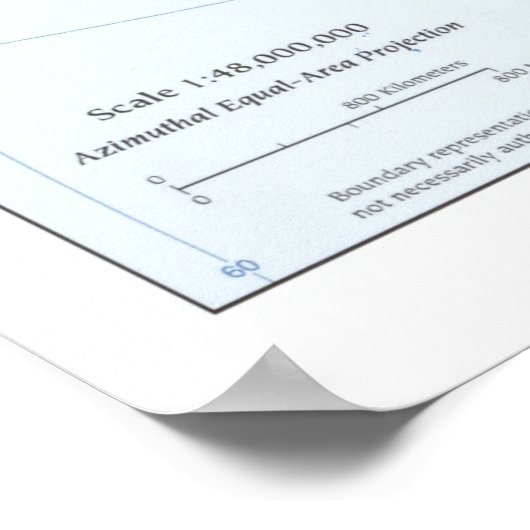 2008 Map of Asia ポスター (角)