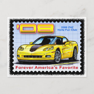 2008 ZHZヘルツおもしろいクラブレンタルエディションコルベット ポストカード
