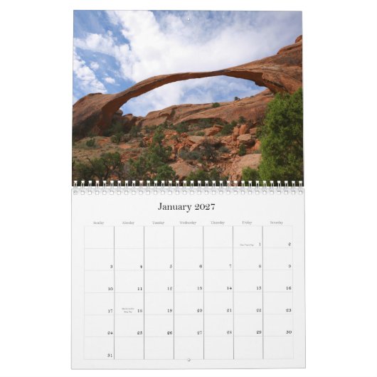 2009のアーチの国立公園のカレンダー カレンダー (1月 2027)