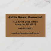 2009年のブリザード 名刺 (裏面)