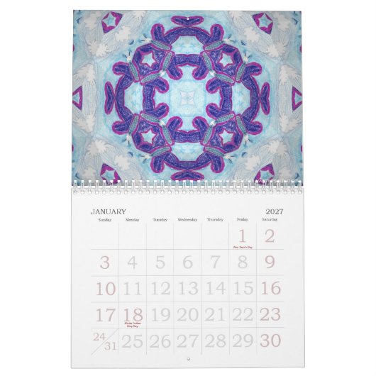 2009年の万華鏡のように千変万化するパターンのカレンダー カレンダー (1月 2027)