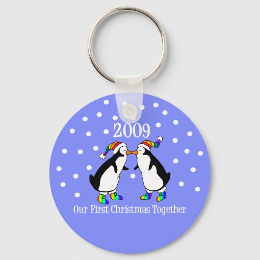 2009年の初めてのクリスマス(GLBT Penguins) キーホルダー (正面)