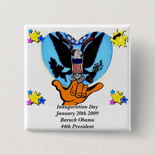 2009年の大統領就任式_ OBAMA_ボタン 缶バッジ (正面)