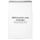 2009年のKnoxify.comのカレンダー カレンダー (カバー)