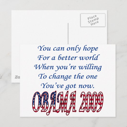 2009年オバマ ポストカード (正面/裏面)