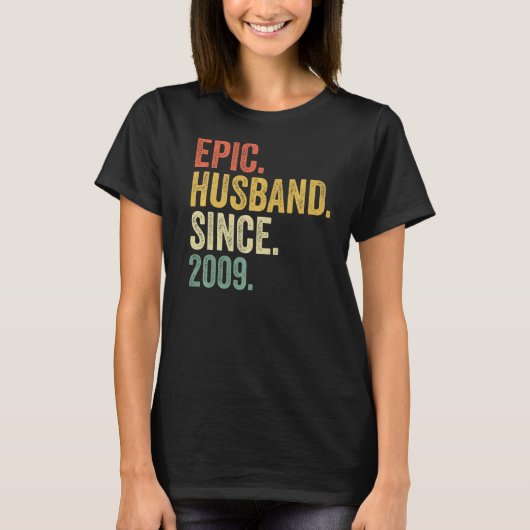 2009年以来の叙事的な夫14年14th's結婚 Anni Tシャツ (正面)