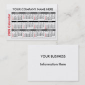 2009年名刺のカレンダー- Customizのそれ 名刺 (正面/裏面)