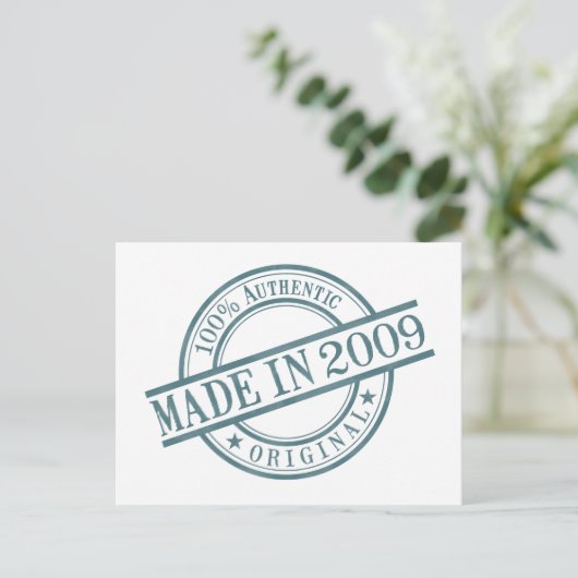 2009年誕生年記念ゴム印ロゴマーク ポストカード (スタンド正面)