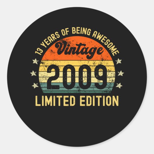 2009年限定ヴィンテージ13th birthday gift ラウンドシール (正面)