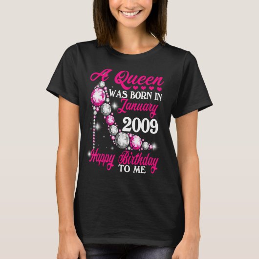 2009年1月に生まれ女王が誕生して幸せ14位だった Tシャツ (正面)