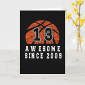 2009年13生まれ誕生日バスケットボール少年13年 カード (黄色い花)