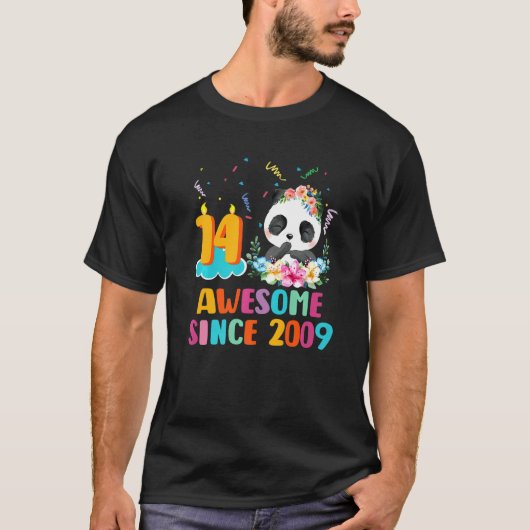 2009年14素晴らし歳誕生日パンダ Tシャツ (正面)