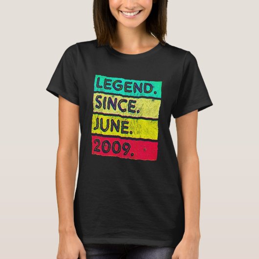 2009年6月から伝説の13年物 13歳の誕生日 Tシャツ (正面)