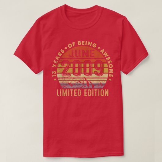 2009年6月以素晴らし降13歳ギフト13th Bir Tシャツ (デザイン正面)
